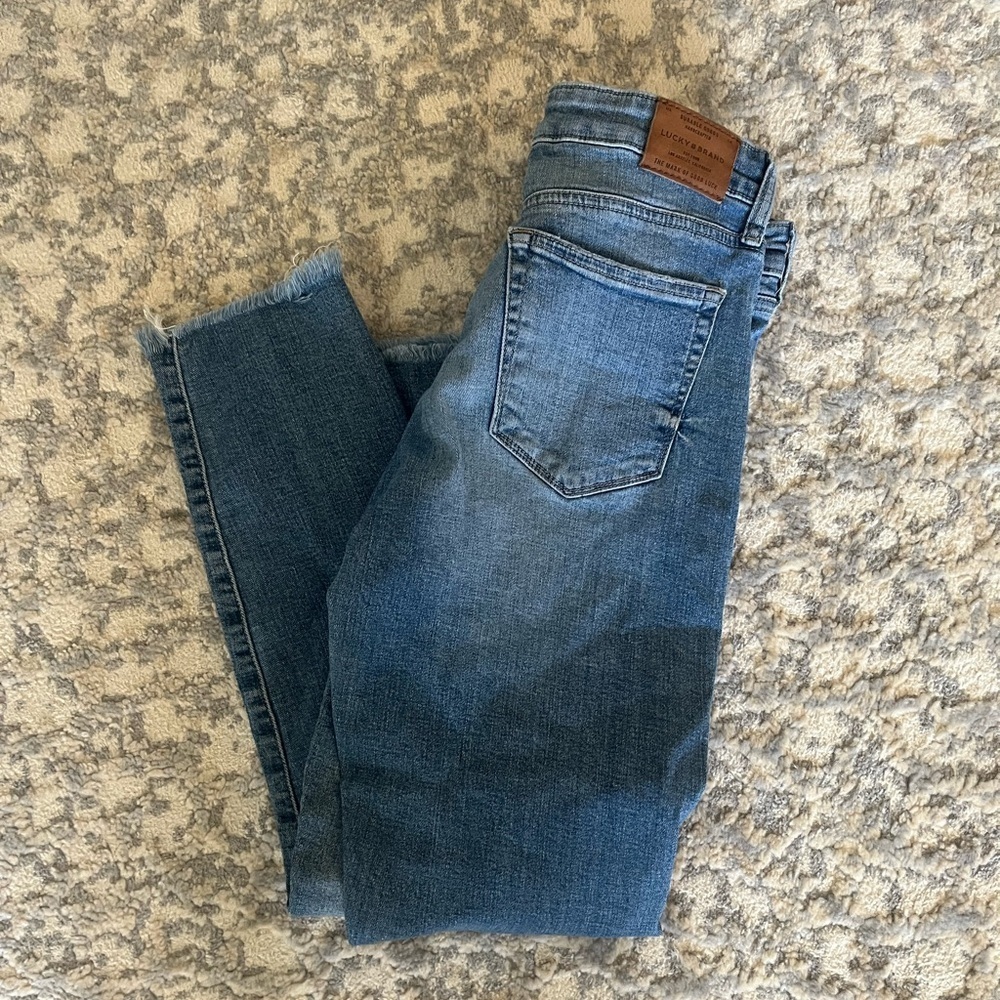 Lucky Brand Cropped Ankle Denim Blue Cotton Jeans, Size 6/28